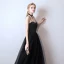 Affordable Black Prom Dresses 2019 A-Line / Princess Spaghetti Straps Sleeveless Floor-Length / Long Ruffle Backless Formal Dresses