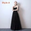 Affordable Black Prom Dresses 2019 A-Line / Princess Spaghetti Straps Sleeveless Floor-Length / Long Ruffle Backless Formal Dresses