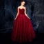Luxury / Gorgeous Burgundy Prom Dresses 2019 A-Line / Princess Spaghetti Straps Sleeveless Glitter Tulle Floor-Length / Long Ruffle Backless Formal Dresses