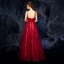 Luxury / Gorgeous Burgundy Prom Dresses 2019 A-Line / Princess Spaghetti Straps Sleeveless Glitter Tulle Floor-Length / Long Ruffle Backless Formal Dresses