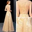 Chic / Beautiful Gold Evening Dresses  2019 A-Line / Princess Scoop Neck Sleeveless Glitter Tulle Appliques Lace Floor-Length / Long Ruffle Formal Dresses
