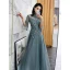 Modern / Fashion Champagne See-through Evening Dresses  2019 A-Line / Princess High Neck Bell sleeves Appliques Lace Beading Floor-Length / Long Backless Formal Dresses
