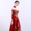Chinese style Red See-through Evening Dresses  2019 A-Line / Princess High Neck Long Sleeve Embroidered Flower Rhinestone Floor-Length / Long Formal Dresses
