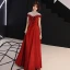 Chinese style Red See-through Evening Dresses  2019 A-Line / Princess High Neck Cap Sleeves Sash Appliques Lace Beading Floor-Length / Long Backless Formal Dresses