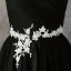 Affordable Black Evening Dresses  2019 A-Line / Princess Off-The-Shoulder Short Sleeve Appliques Lace Pearl Floor-Length / Long Ruffle Backless Formal Dresses