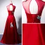 Style Chinois Rouge Satin Transparentes Robe De Soirée 2019 Princesse Col Haut Sans Manches Noeud Ceinture Brodé Fleur Perle Faux Diamant Longue Volants Dos Nu Robe De Ceremonie