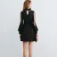 Modern / Fashion Black Homecoming Graduation Dresses 2019 A-Line / Princess High Neck Puffy Long Sleeve Short Ruffle Formal Dresses