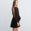 Modern / Fashion Black Homecoming Graduation Dresses 2019 A-Line / Princess High Neck Puffy Long Sleeve Short Ruffle Formal Dresses