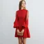 Modern / Fashion Black Homecoming Graduation Dresses 2019 A-Line / Princess High Neck Puffy Long Sleeve Short Ruffle Formal Dresses