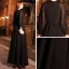 Simple Noire Robe De Soirée 2019 Princesse Col Haut Gonflée 3/4 Manches Longue Volants Robe De Ceremonie