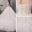 Vintage / Originale Champagne Transparentes Robe De Mariée 2019 Princesse Col Haut Mancherons Dos Nu Glitter Tulle Appliques En Dentelle Perlage Cathedral Train Volants