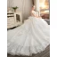 Elegant Champagne Wedding Dresses 2019 A-Line / Princess Off-The-Shoulder Short Sleeve Backless Appliques Lace Pearl Chapel Train Ruffle