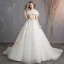 Affordable Ivory Wedding Dresses 2019 A-Line / Princess Off-The-Shoulder Short Sleeve Backless Butterfly Appliques Lace Flower Court Train Ruffle