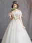 Affordable Ivory Wedding Dresses 2019 A-Line / Princess Off-The-Shoulder Short Sleeve Backless Butterfly Appliques Lace Flower Court Train Ruffle