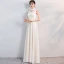 Affordable Black Satin Evening Dresses  2019 A-Line / Princess High Neck Sleeveless Beading Tassel Sash Floor-Length / Long Ruffle Formal Dresses