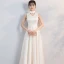 Affordable Black Satin Evening Dresses  2019 A-Line / Princess High Neck Sleeveless Beading Tassel Sash Floor-Length / Long Ruffle Formal Dresses