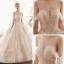 Meilleur Champagne Transparentes Robe De Mariée 2019 Princesse Encolure Carrée Dos Nu Appliques En Dentelle Fleur Perle Perlage Chapel Train Volants