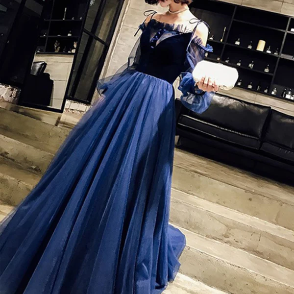Schöne Rot Abendkleider 2019 A Linie Off Shoulder Geschwollenes Lange Ärmel Lange Rüschen Rückenfreies Festliche Kleider
