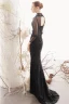 Vintage / Originale Noire Transparentes Robe De Soirée 2019 Trompette / Sirène Col Haut Gonflée 3/4 Manches Tachetée Tulle Glitter Polyester Noeud Ceinture Train De Balayage Dos Nu Robe De Ceremonie