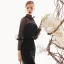 Vintage / Originale Noire Transparentes Robe De Soirée 2019 Trompette / Sirène Col Haut Gonflée 3/4 Manches Tachetée Tulle Glitter Polyester Noeud Ceinture Train De Balayage Dos Nu Robe De Ceremonie