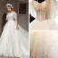 Étourdissant Ivoire Robe De Mariée 2019 Princesse De l'épaule Gonflée Manches Courtes Dos Nu Appliques En Dentelle Tulle Glitter Royal Train Volants