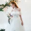 Abordable Ivoire Robe De Mariée 2019 Princesse De l'épaule Manches Courtes Dos Nu Appliques En Dentelle Perle Train De Balayage Volants