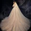Sparkly Champagne Wedding Dresses 2019 Ball Gown Off-The-Shoulder Short Sleeve Backless Sequins Pearl Beading Glitter Tulle Chapel Train Ruffle