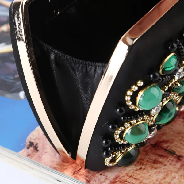 Vintage / Originale Noire Faux Diamant Cocktail Pochette 2023