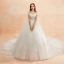 Modest / Simple Ivory Wedding Dresses 2019 A-Line / Princess Square Neckline Short Sleeve Backless Cathedral Train Ruffle