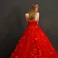 Fabelaktig Rød Brudekjoler 2019 Prinsesse Kjæreste Uten Ermer Ryggløse Appliques Blomst Sløyfe Sash Royal Train Buste