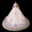 Vintage / Retro Gold Flower Girl Dresses 2019 Ball Gown High Neck Long Sleeve Glitter Beading Court Train Ruffle Wedding Party Dresses