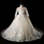 Sparkly Ivory See-through Flower Girl Dresses 2019 Ball Gown Scoop Neck Long Sleeve Glitter Sequins Chapel Train Ruffle Backless Wedding Party Dresses