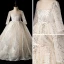 Sparkly Ivory See-through Flower Girl Dresses 2019 Ball Gown Scoop Neck Long Sleeve Glitter Sequins Chapel Train Ruffle Backless Wedding Party Dresses