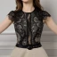 Illusion Champagne Transparentes Dentelle Robe De Soirée 2019 Princesse Encolure Dégagée Sans Manches Ceinture Glitter Perlage Faux Diamant Train De Balayage Volants Robe De Ceremonie