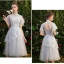 Affordable Grey Bridesmaid Dresses 2019 A-Line / Princess Appliques Lace Short Ruffle Backless Wedding Party Dresses
