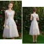 Affordable Grey Bridesmaid Dresses 2019 A-Line / Princess Appliques Lace Short Ruffle Backless Wedding Party Dresses