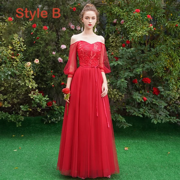 Affordable Red Bridesmaid Dresses 2019 A-Line / Princess Sash Appliques Lace Floor-Length / Long Ruffle Backless Wedding Party Dresses