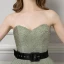 Bling Bling Salvie Grønn Glitter Jacquard Ballkjoler 2019 Prinsesse Kjæreste Uten Ermer Sash Domstol Tog Buste Ryggløse Formelle Kjoler