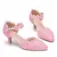 Chic / Belle Blanche En Dentelle Fleur Chaussures Femmes 2022 Promo Perle 5 cm Talons Aiguilles À Bout Pointu Chaussures Femmes Talons Hauts