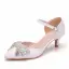 Chic / Beautiful White Rhinestone Bow Evening Party Womens Sandals 2025 5 cm Stiletto Heels Pointed Toe Womens Shoes