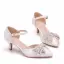 Lovely White Rhinestone Bow Wedding Shoes 2025 5 cm Stiletto Heels Pointed Toe Wedding High Heels