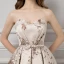 Elegant Champagne Jacquard Ballkjoler 2019 Prinsesse Kjæreste Uten Ermer Sløyfe Sash Buste Ryggløse Formelle Kjoler