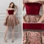 Modern / Fashion Burgundy Homecoming Graduation Dresses 2019 A-Line / Princess Off-The-Shoulder Short Sleeve Beading Sash Short Ruffle Backless Jacquard Formal Dresses