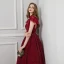 Bling Bling Bordeaux Transparentes Robe De Bal 2019 Princesse Col Haut Manches Courtes Métal Ceinture Longue Volants Glitter Robe De Ceremonie