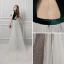 Modern / Fashion Dark Green Evening Dresses  2019 Sheath / Fit Scoop Neck Sleeveless Beading Sequins Floor-Length / Long Ruffle Backless Glitter Formal Dresses