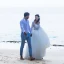 Erschwinglich Ivory / Creme Strand Brautkleider / Hochzeitskleider 2019 Ballkleid Eckiger Ausschnitt Lange Ärmel Rückenfreies Perlenstickerei Pailletten Lange Rüschen