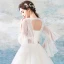 Erschwinglich Ivory / Creme Strand Brautkleider / Hochzeitskleider 2019 Ballkleid Eckiger Ausschnitt Lange Ärmel Rückenfreies Perlenstickerei Pailletten Lange Rüschen