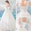 Erschwinglich Ivory / Creme Strand Brautkleider / Hochzeitskleider 2019 Ballkleid Eckiger Ausschnitt Lange Ärmel Rückenfreies Perlenstickerei Pailletten Lange Rüschen