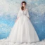 Illusion Ivory See-through Wedding Dresses 2019 Ball Gown Scoop Neck 3/4 Sleeve Backless Appliques Lace Floor-Length / Long Ruffle