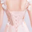 Romantic Pearl Pink Evening Dresses  2019 A-Line / Princess V-Neck Sleeveless Butterfly Appliques Lace Pearl Beading Court Train Ruffle Backless Formal Dresses